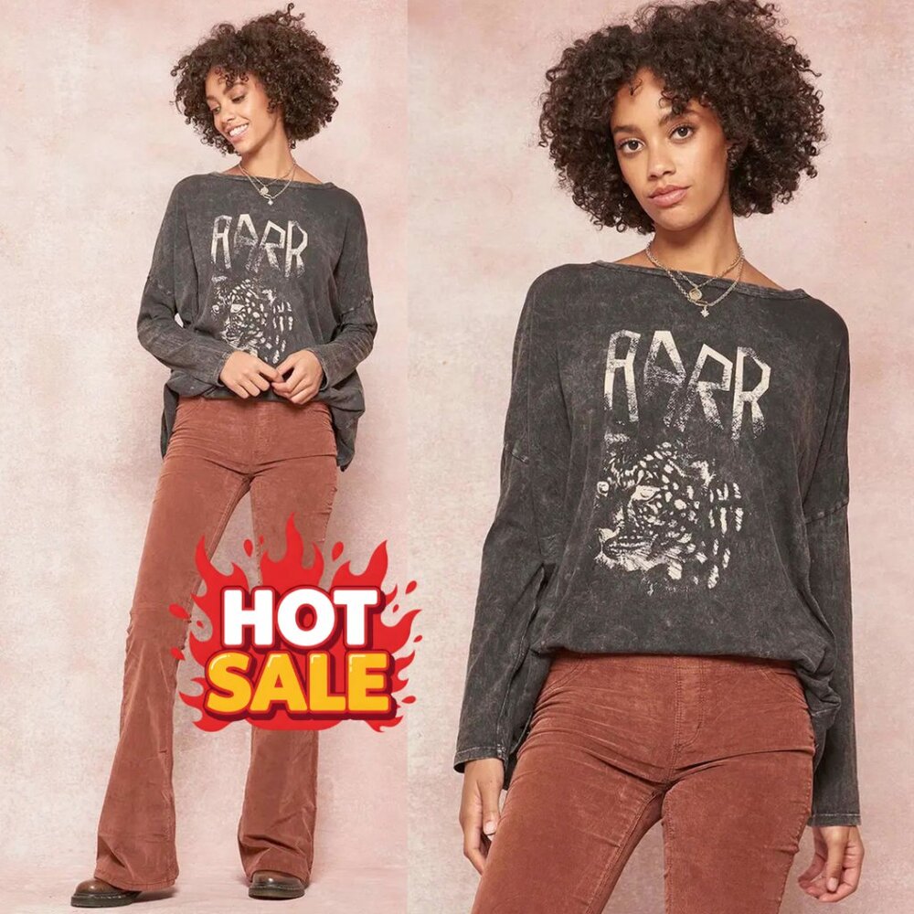 Alexia Leopard Vintage Washed Graphic Tee